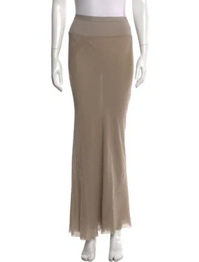 Pre-owned Rick Owens Silk Long Skirt In Neutral