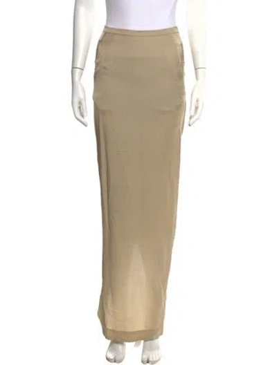 Pre-owned Rick Owens Silk Long Skirt In Neutral