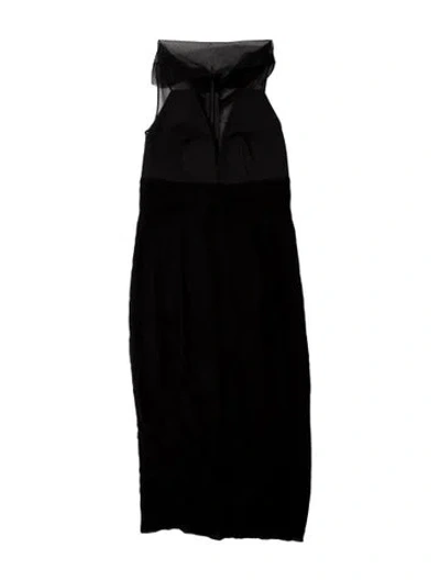 Pre-owned Rick Owens Silk Midi Length Dress In Black