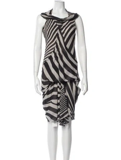 Pre-owned Rick Owens Silk Midi Length Dress In Gray