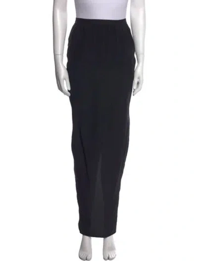 Pre-owned Rick Owens Silk Midi Length Skirt In Black