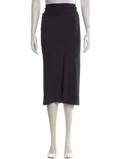 Pre-owned Rick Owens Silk Midi Length Skirt In Black