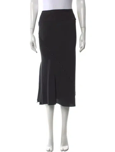 Pre-owned Rick Owens Silk Midi Length Skirt In Black