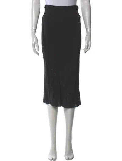 Pre-owned Rick Owens Silk Midi Length Skirt In Gray