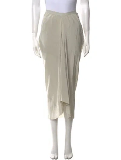 Pre-owned Rick Owens Silk Midi Length Skirt In Gray