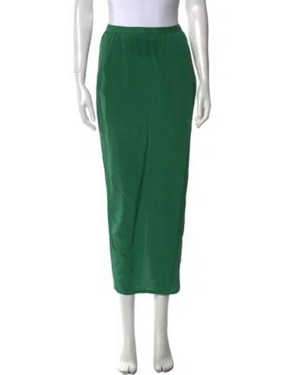 Pre-owned Rick Owens Silk Midi Length Skirt In Green