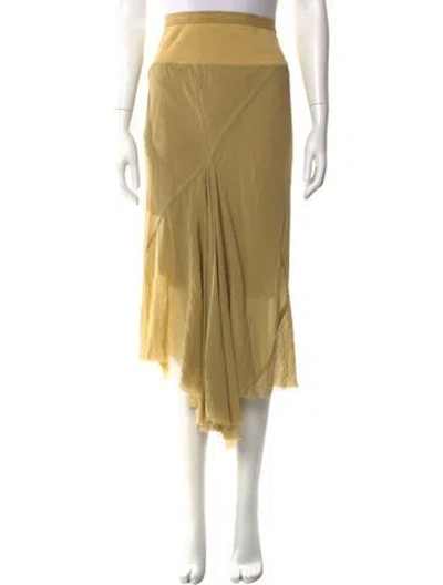 Pre-owned Rick Owens Silk Midi Length Skirt In Neutral