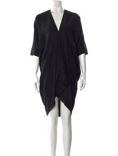 Pre-owned Rick Owens Silk Mini Dress In Black