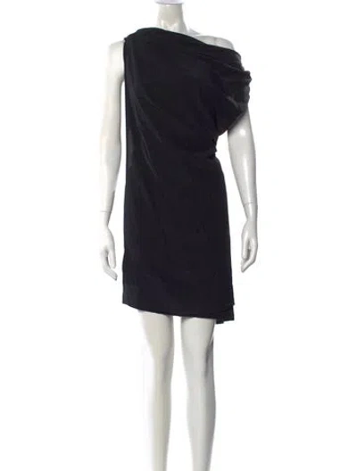 Pre-owned Rick Owens Silk Mini Dress In Black