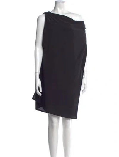 Pre-owned Rick Owens Silk Mini Dress In Blue