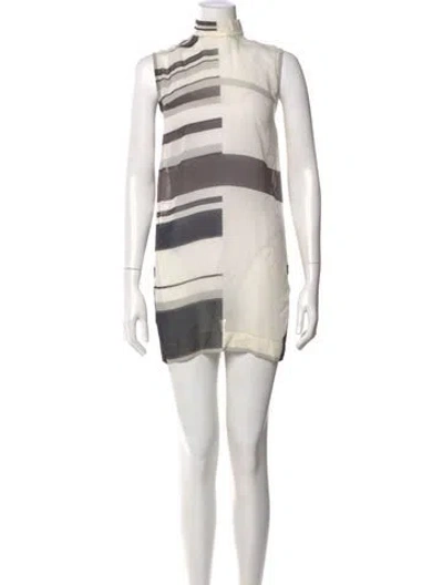 Pre-owned Rick Owens Silk Mini Dress In Multi