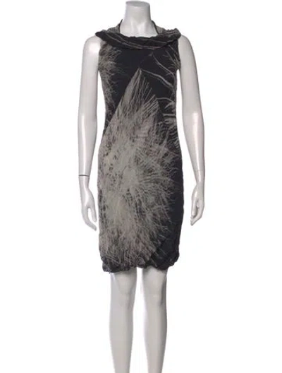 Pre-owned Rick Owens Silk Mini Dress In Neutral
