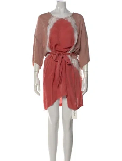 Pre-owned Rick Owens Silk Mini Dress In Red