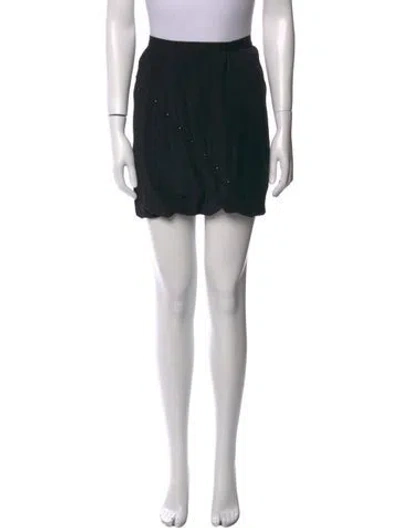 Pre-owned Rick Owens Silk Mini Shorts In Black