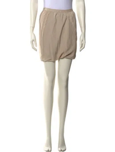 Pre-owned Rick Owens Silk Mini Shorts In Neutral