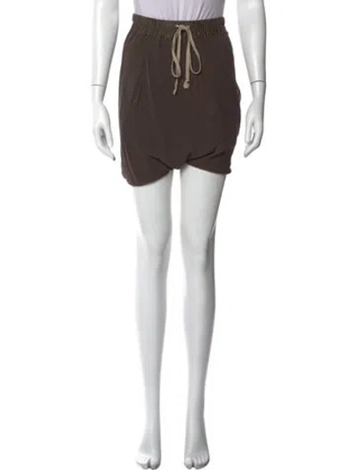 Pre-owned Rick Owens Silk Mini Shorts W/ Tags In Gray