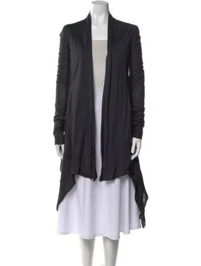Pre-owned Rick Owens Silk Open Front Sweater In Black