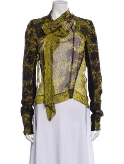 Pre-owned Rick Owens Silk Printed Evening Jacket W/ Tags In Multi
