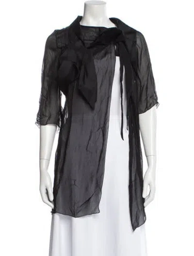 Pre-owned Rick Owens Silk Robe In Black