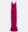 Rick Owens Maxikleid Aus Seidensatin In Fuchsia