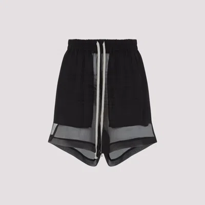 Rick Owens Silk Shorts In Black