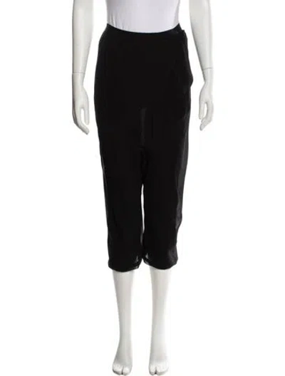 Pre-owned Rick Owens Silk Straight Leg Pants In Black
