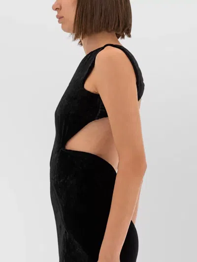 Rick Owens Silk Viscose Open Back Maxi Dress In Black