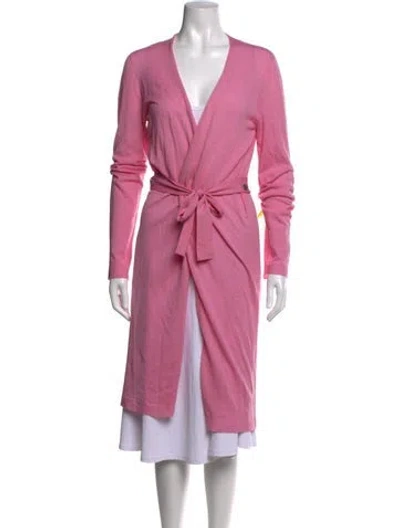 Pre-owned Rick Owens Silk V-neck Sweater In Pink