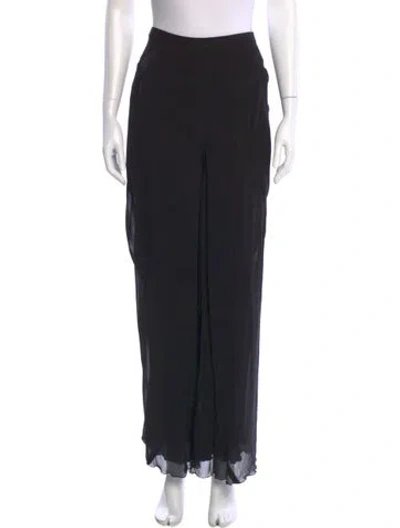 Pre-owned Rick Owens Silk Wide Leg Pants In Black