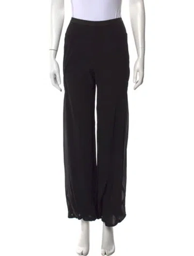 Pre-owned Rick Owens Silk Wide Leg Pants In Black