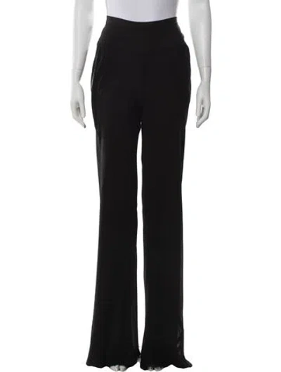 Pre-owned Rick Owens Silk Wide Leg Pants In Black