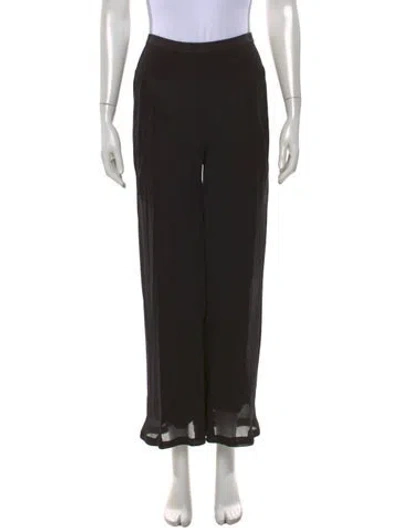 Pre-owned Rick Owens Silk Wide Leg Pants In Black