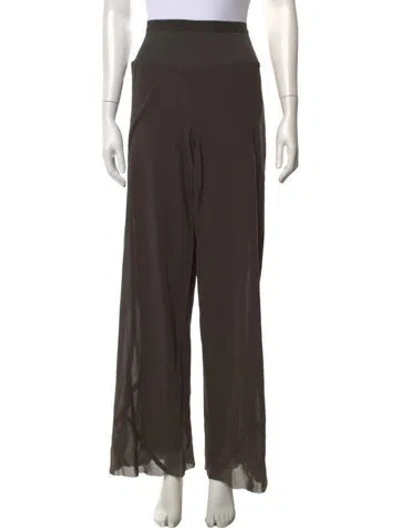 Pre-owned Rick Owens Silk Wide Leg Pants In Grey