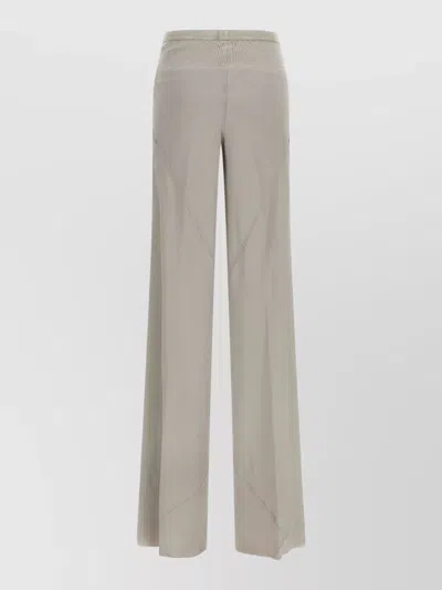 Rick Owens Bias Wide Leg Trousers Seam Detailing In Gray