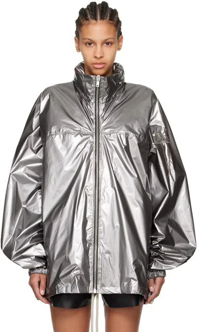 Rick Owens Silver Champion Edition Jumbo Jacket In 18 Silver