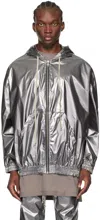 Rick Owens X Champion Men Jumbo Jason Hooded Jacket In 18 Silver