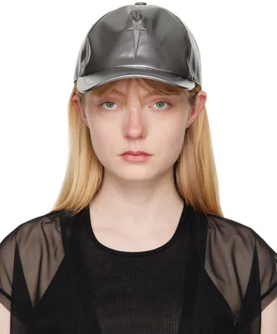 Rick Owens Silver Champion Edition Nylon Baseball Cap In 18 Silver