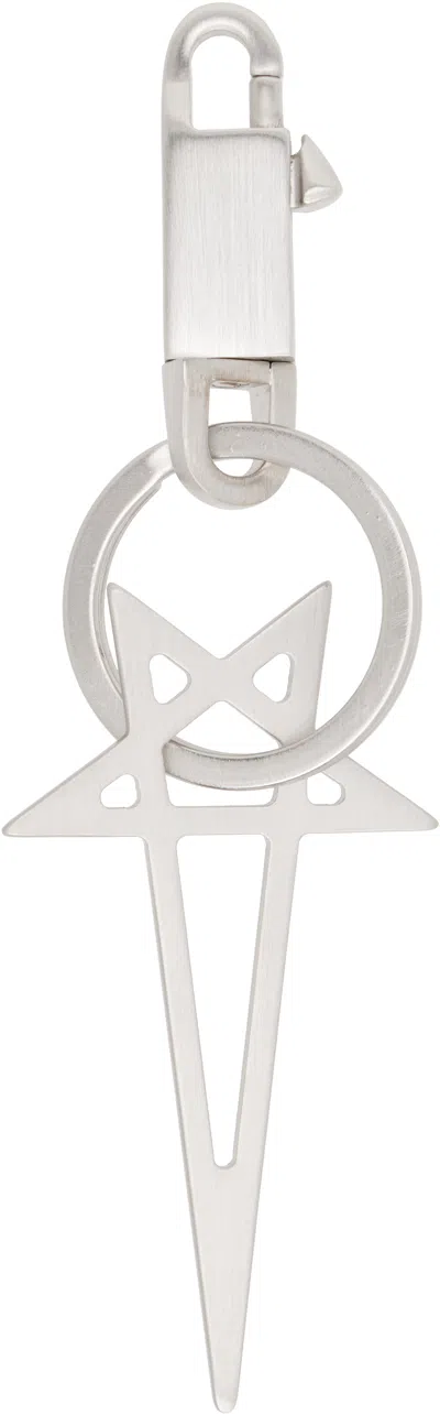 Rick Owens Silver Concordians Pentagram Keychain