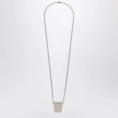Rick Owens Silver Cunt Necklace In Metal