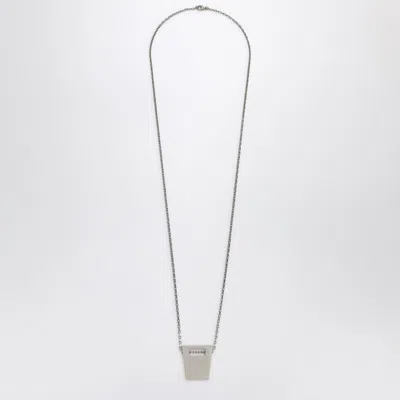 Rick Owens Silver Cunt Necklace In Metal Men