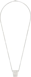 Rick Owens Silver Dogtag Necklace In 128 Palladio