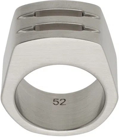Rick Owens Silver Grill Ring In 128 Palladio