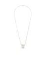 Rick Owens Silver Hollywood Dog Tag Necklace In White