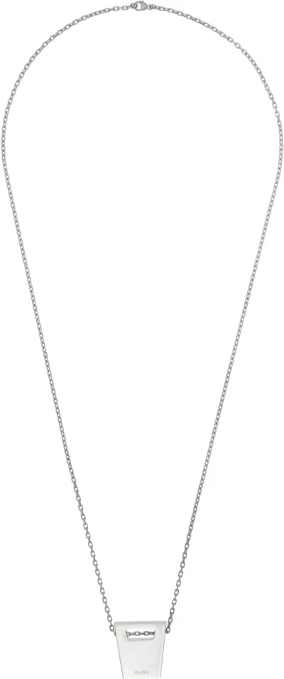 Rick Owens Silver Hollywood Dogtag Necklace In 128 Palladio