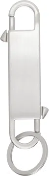Rick Owens Silver Hollywood Gemini Keychain In 128 Palladio