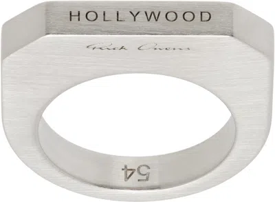 Rick Owens Silver Hollywood Hollywood Ring In 128 Palladio