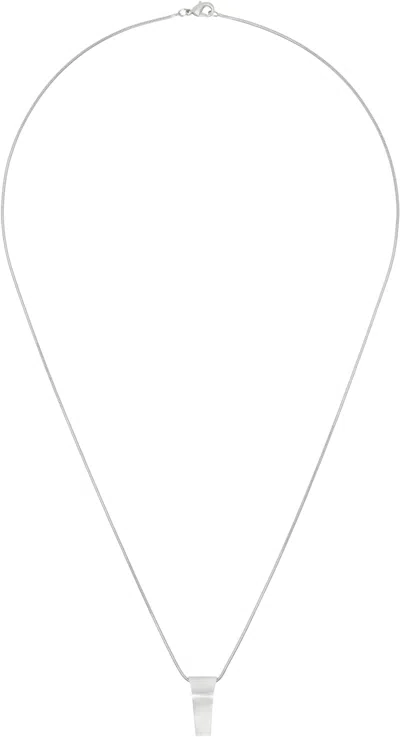 Rick Owens Silver Hollywood Mini Trunk Charm Necklace In 128 Palladio