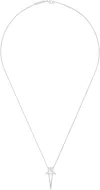 Rick Owens Silver Hollywood Pentagram Charm Necklace In Metallic
