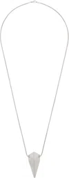Rick Owens Silver Hollywood Pyramid Charm Necklace In 128 Palladio