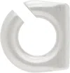 Rick Owens Silver Hollywood Round Prong Ear Cuff In 128 Palladio